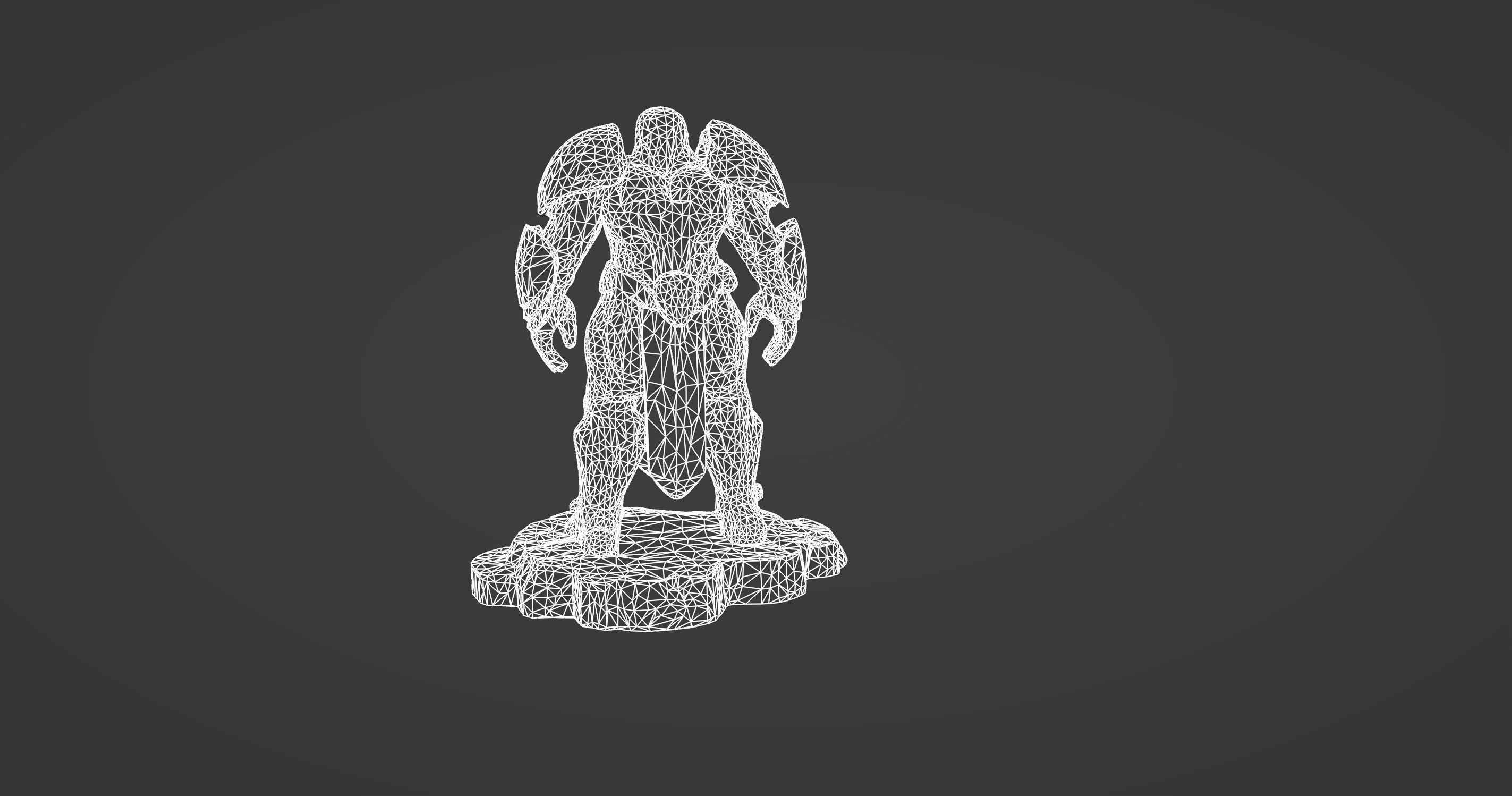 Ancient Guardian Stone Statue 3D model_2