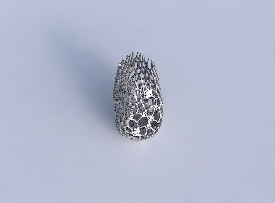 Bottom wide vase helix with cracked and twisted organic lattice 3D print model_6