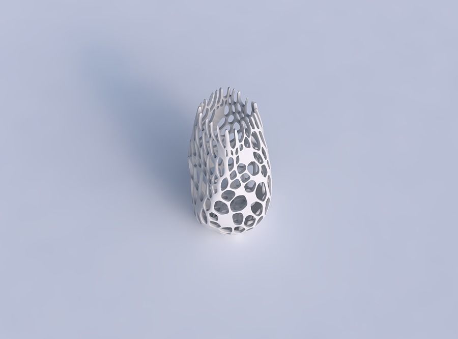 Bottom wide vase helix with cracked and twisted organic lattice 3D print model_1