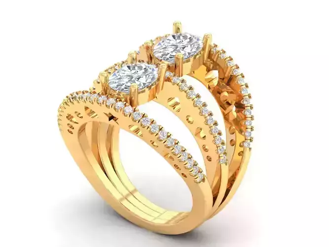 Ladies Diamond Ring -  3D print model