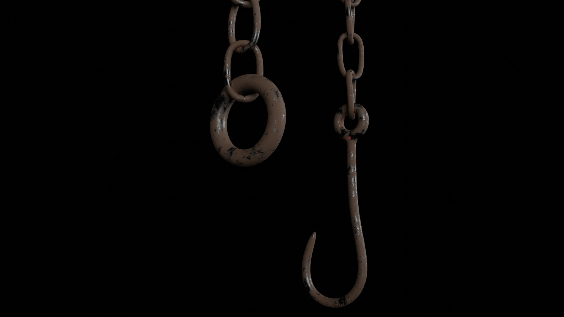 Rusty Chain Low-poly 3D model_2