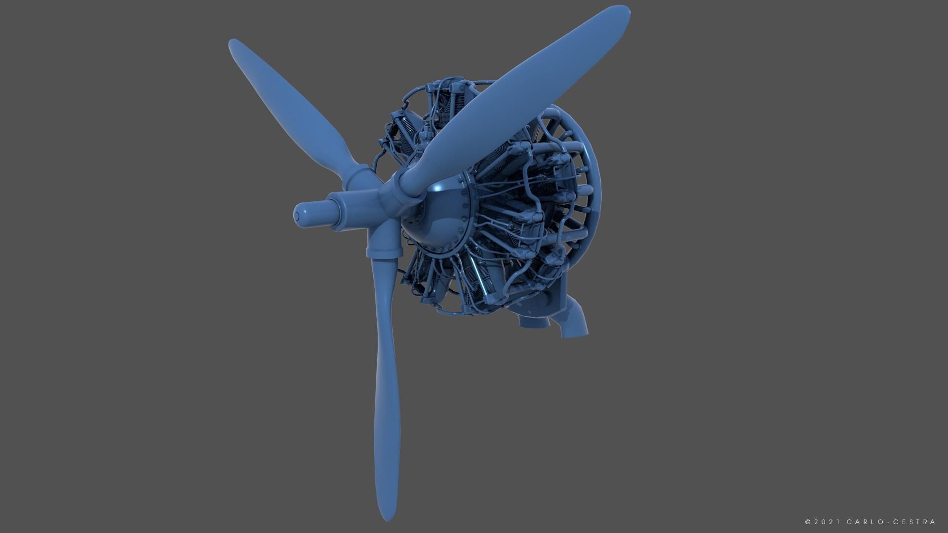 PW R1830 Radial Engine - Commercial license - 1-6 scale 3D print model_4