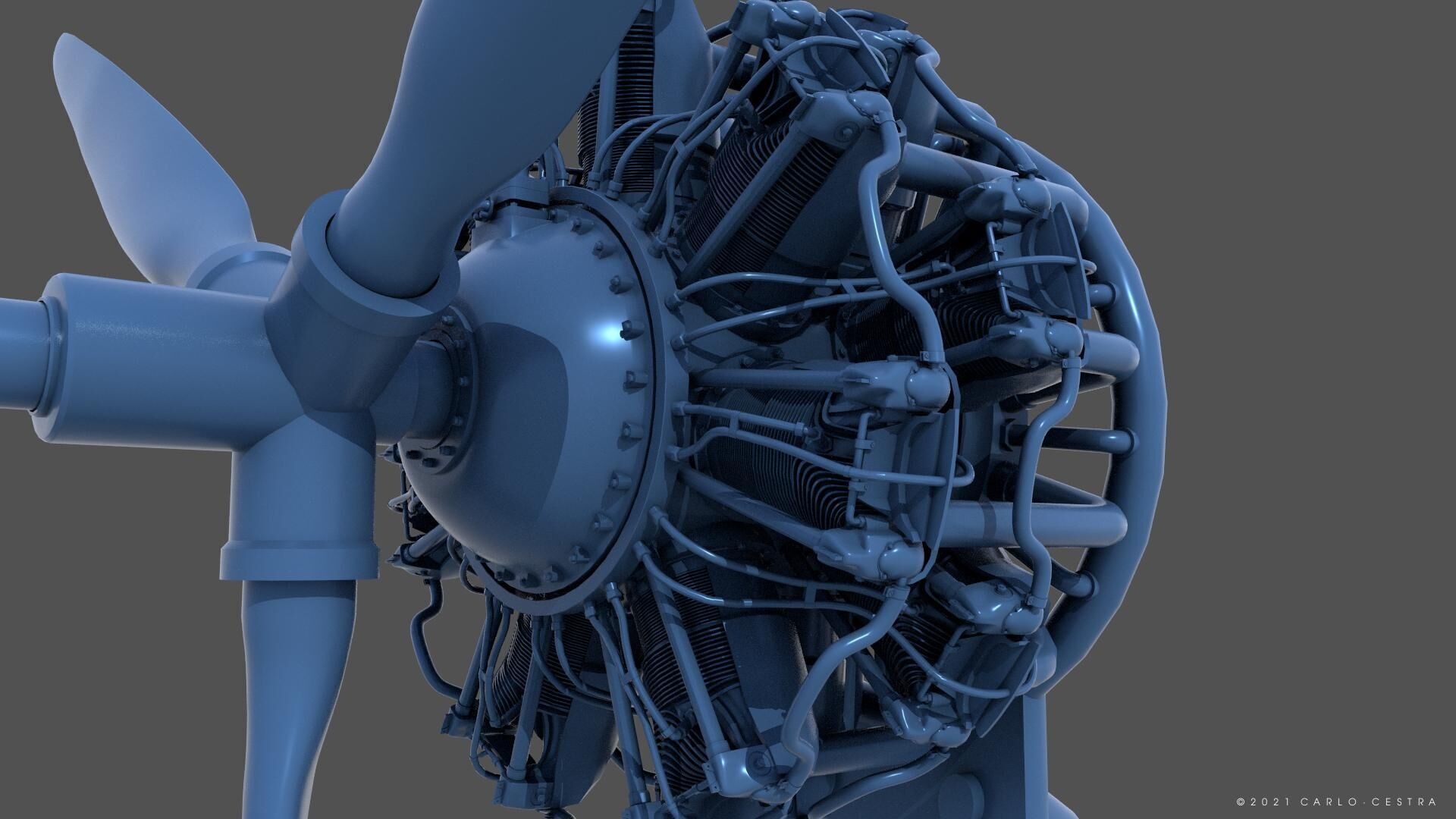 PW R1830 Radial Engine - Commercial license - 1-6 scale 3D print model_3