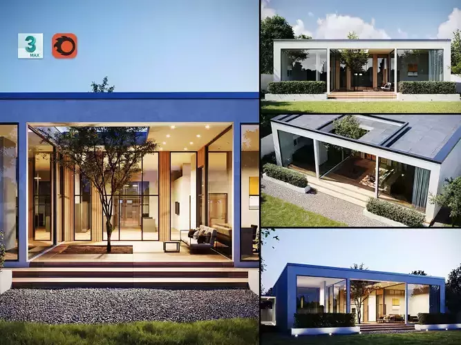 Exterior House Scene Day and Night