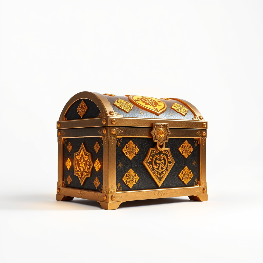 Mystical Chest Golden Embellishments model pack Low-poly 3D model_4