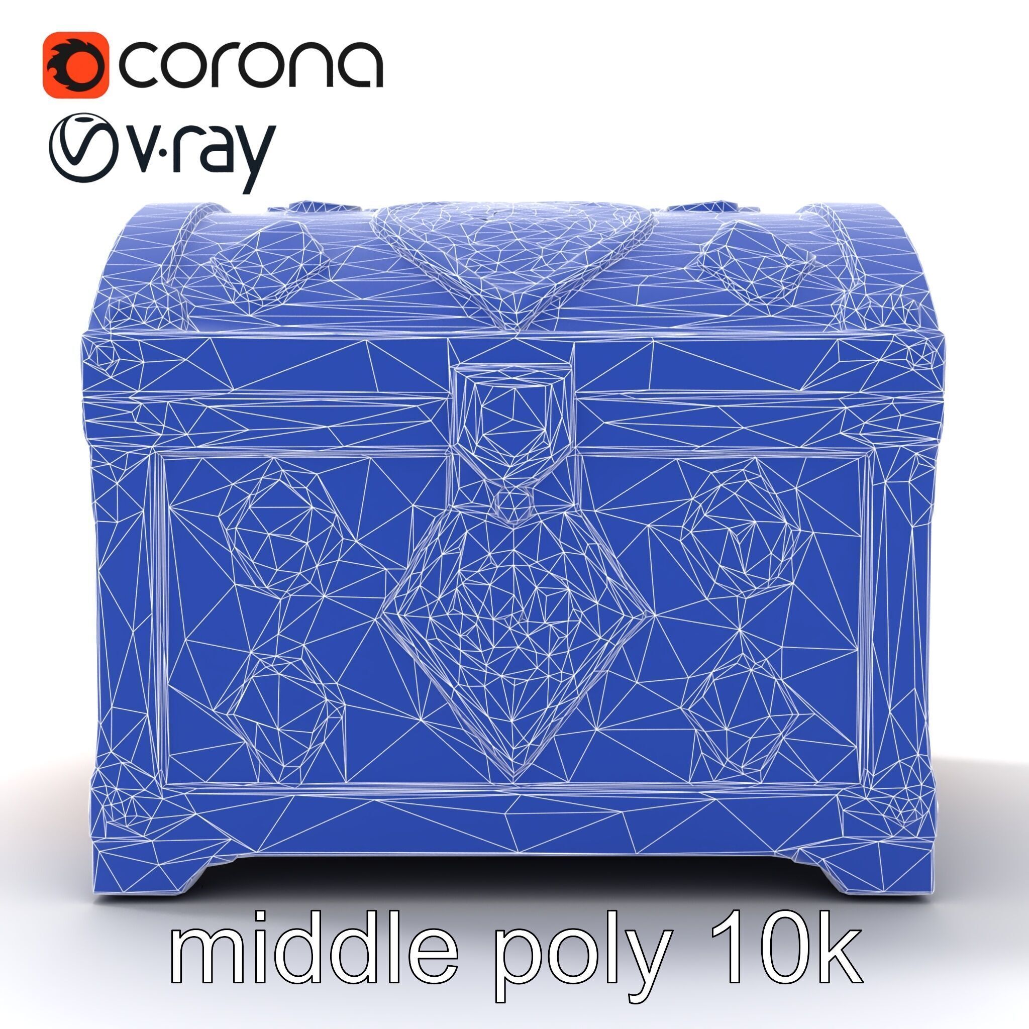 Mystical Chest Golden Embellishments model pack Low-poly 3D model_29