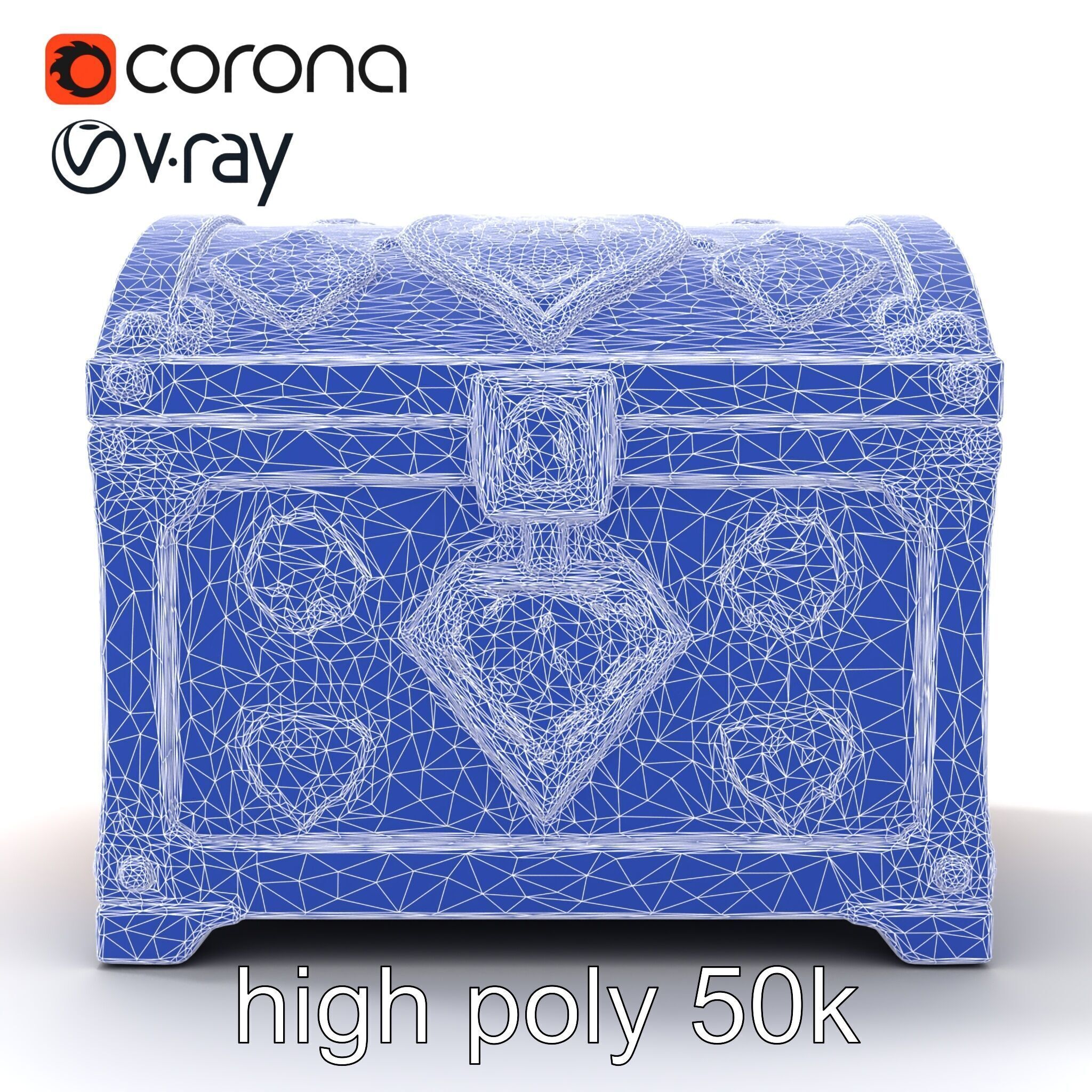 Mystical Chest Golden Embellishments model pack Low-poly 3D model_31