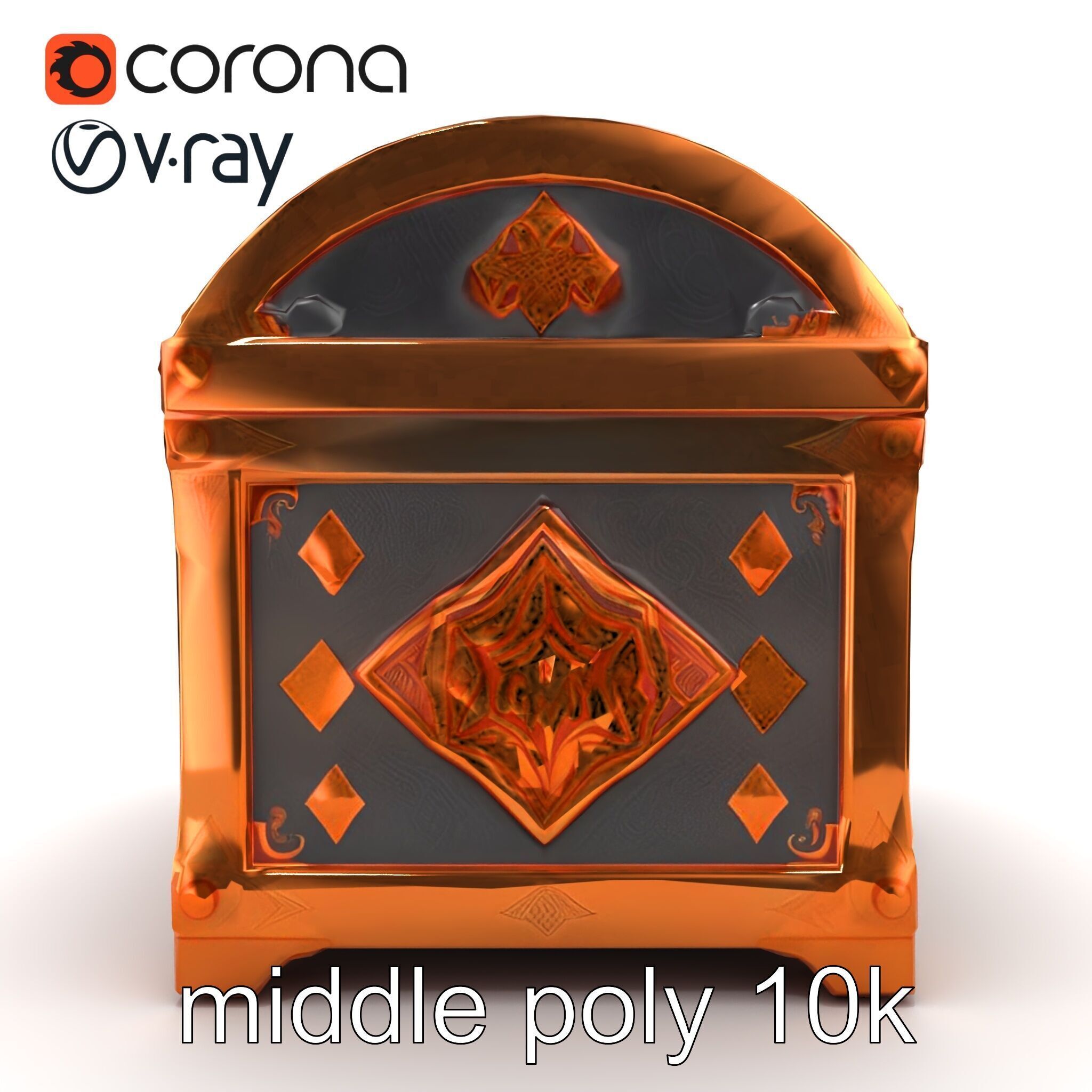 Mystical Chest Golden Embellishments model pack Low-poly 3D model_18