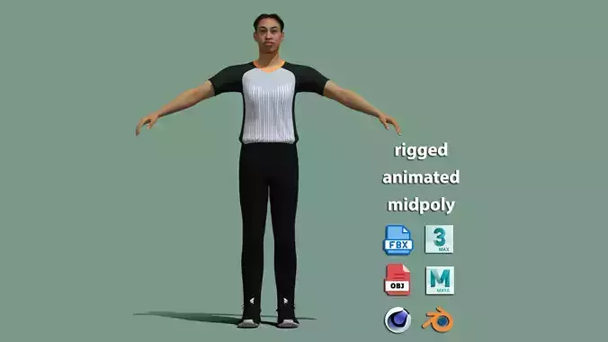 T-Pose Rigged WNBA referee