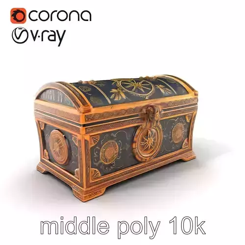 Mystical Celestial Chest Treasure Box model pack