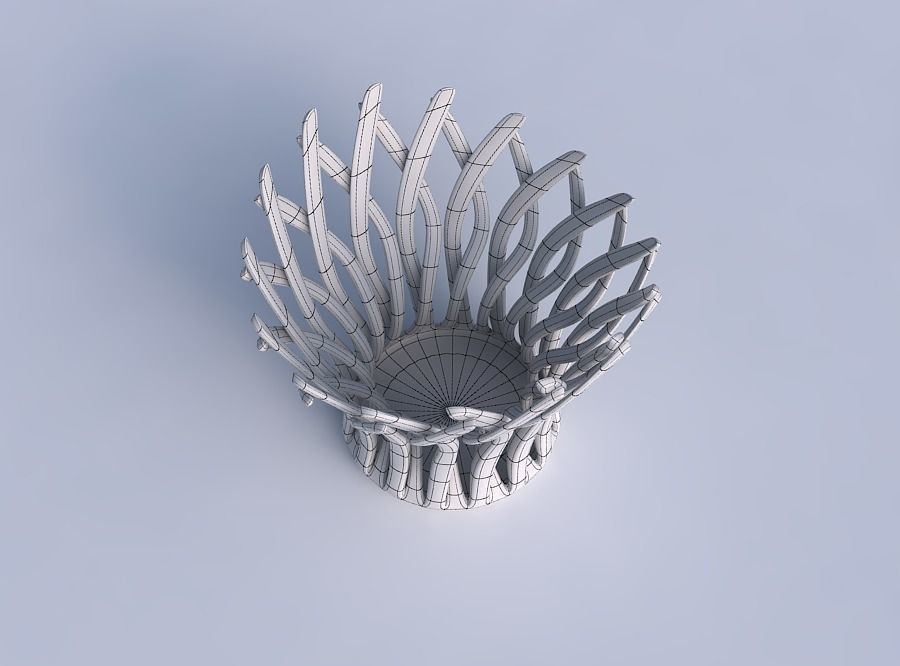 Bowl with twisted muscle structure streched top 3D print model_6