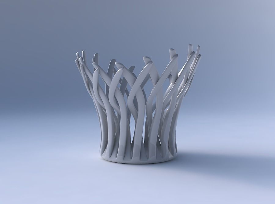 Bowl with twisted muscle structure streched top 3D print model_4