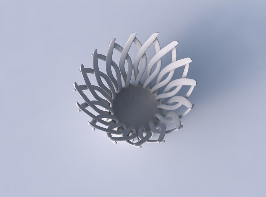 Bowl with twisted muscle structure streched top 3D print model_2