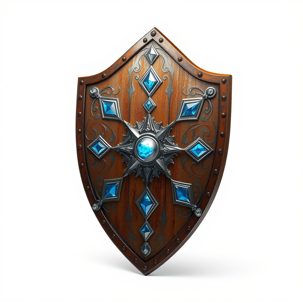 Enchanted Celestial Iron Shield model pack Low-poly 3D model_4