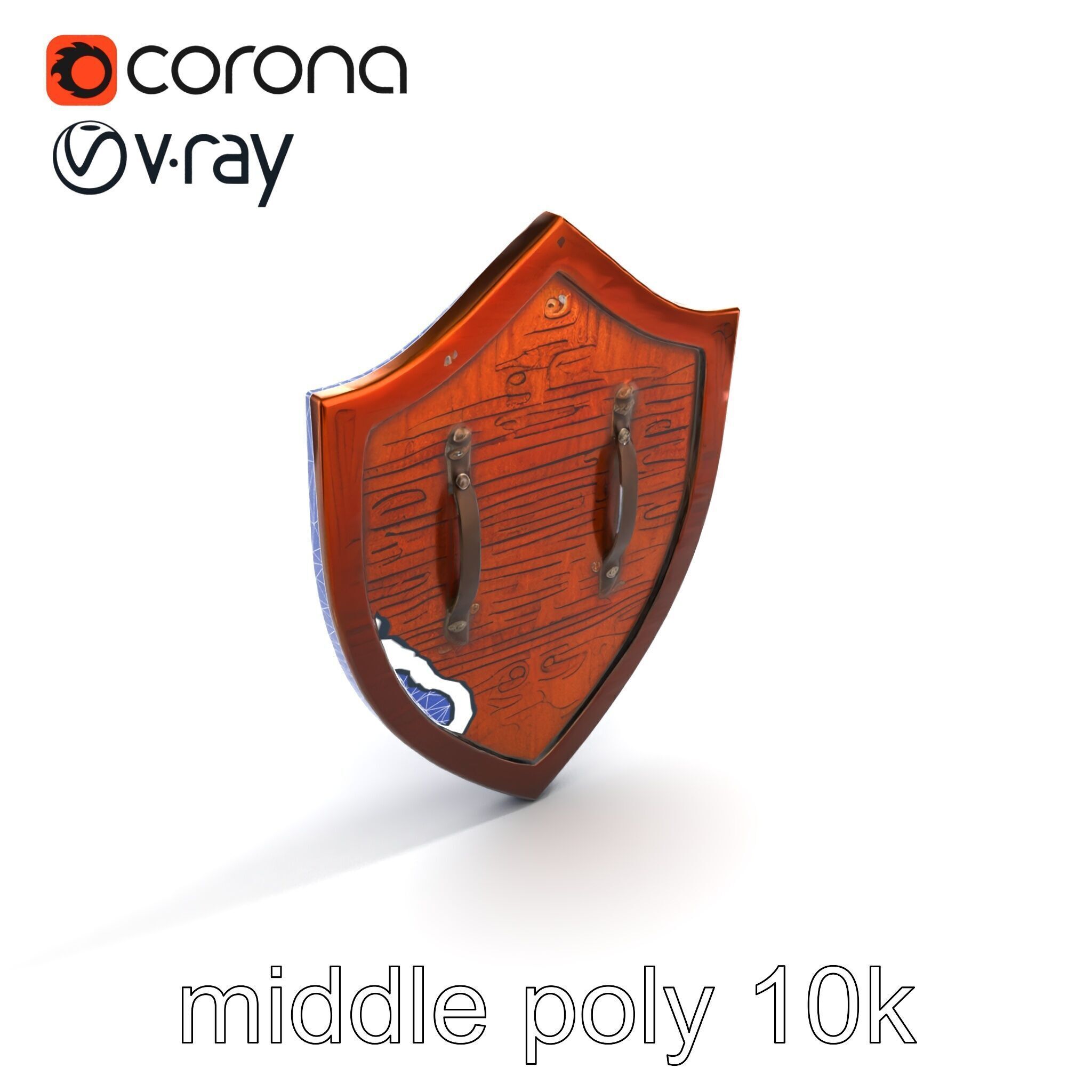 Enchanted Celestial Iron Shield model pack Low-poly 3D model_12