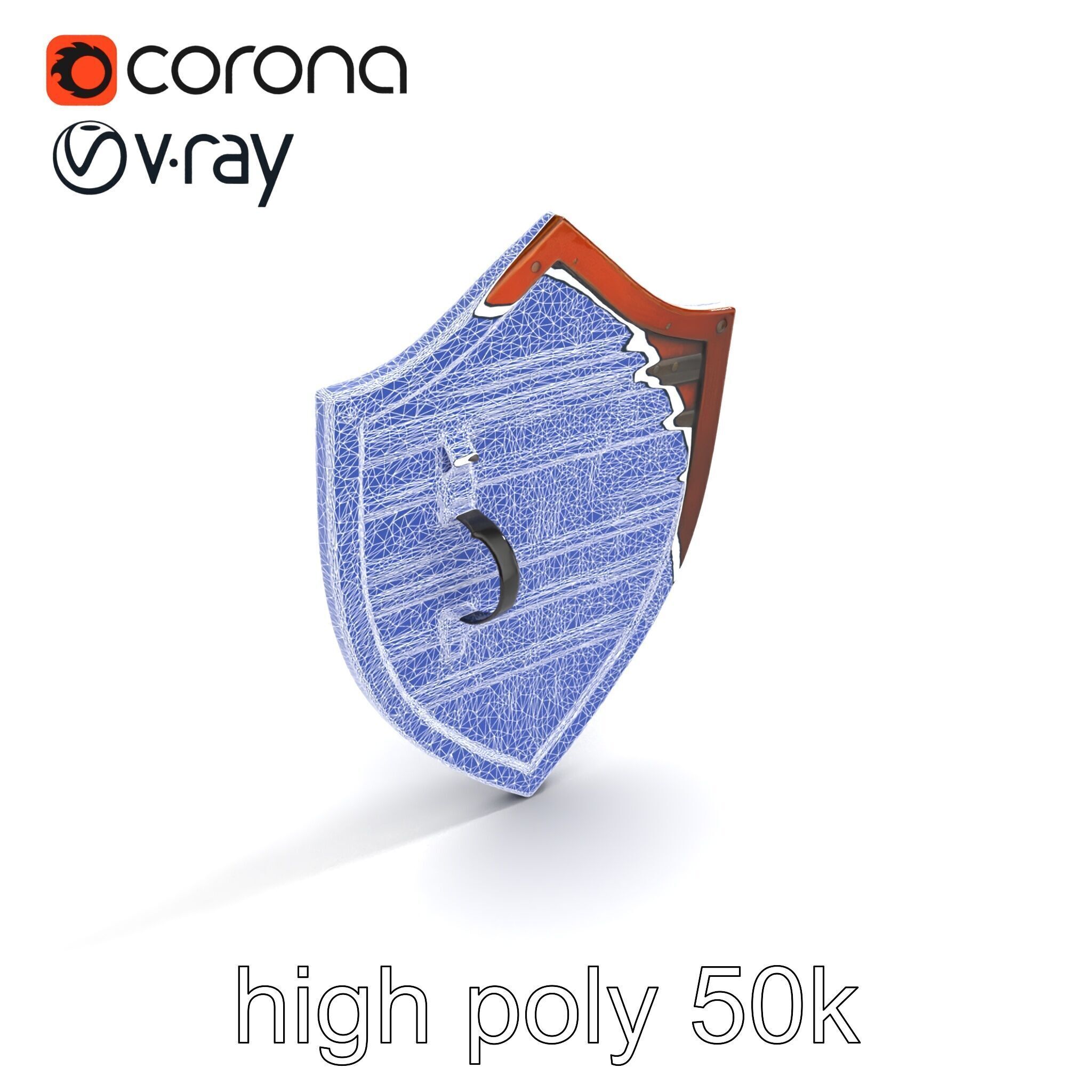 Enchanted Celestial Iron Shield model pack Low-poly 3D model_30