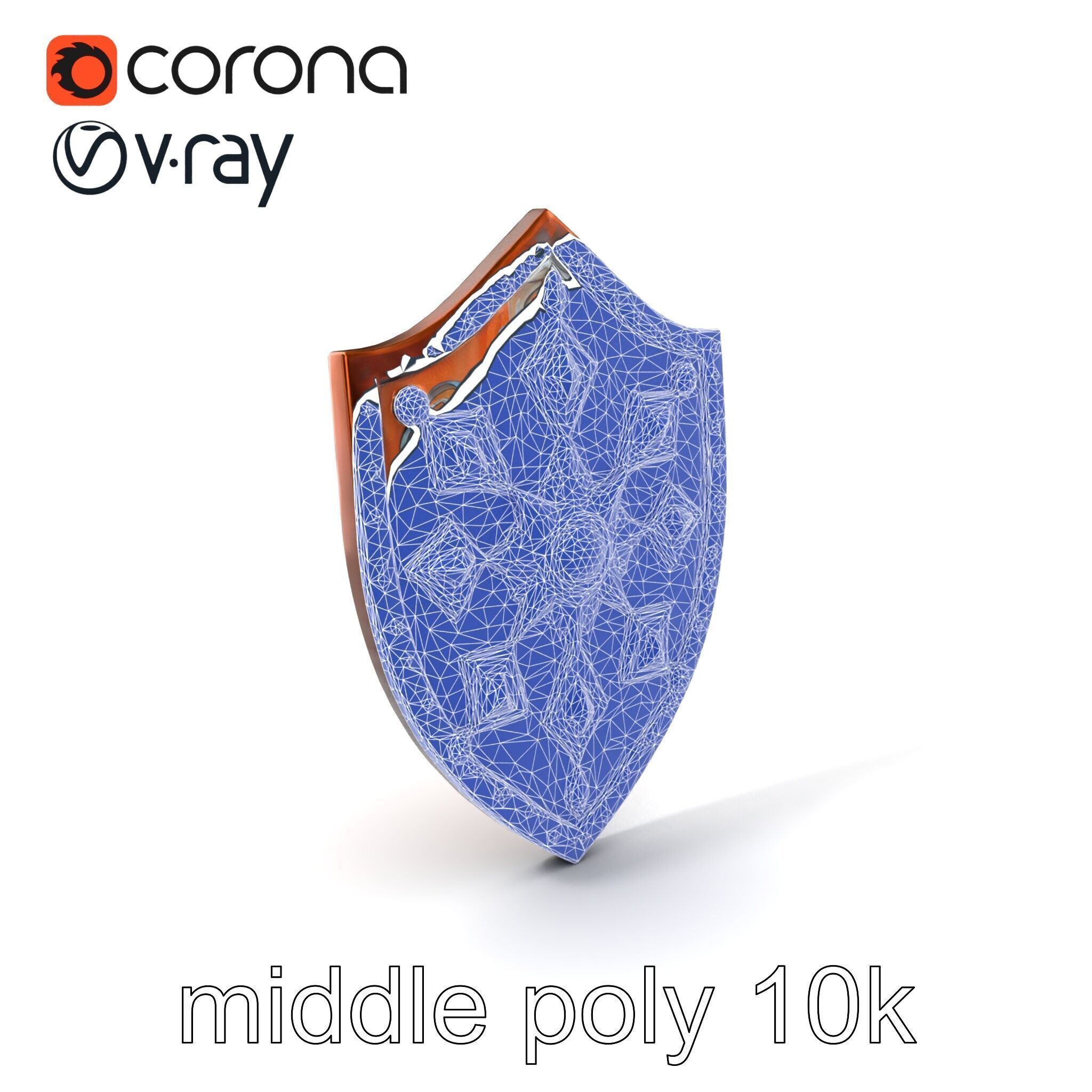 Enchanted Celestial Iron Shield model pack Low-poly 3D model_6