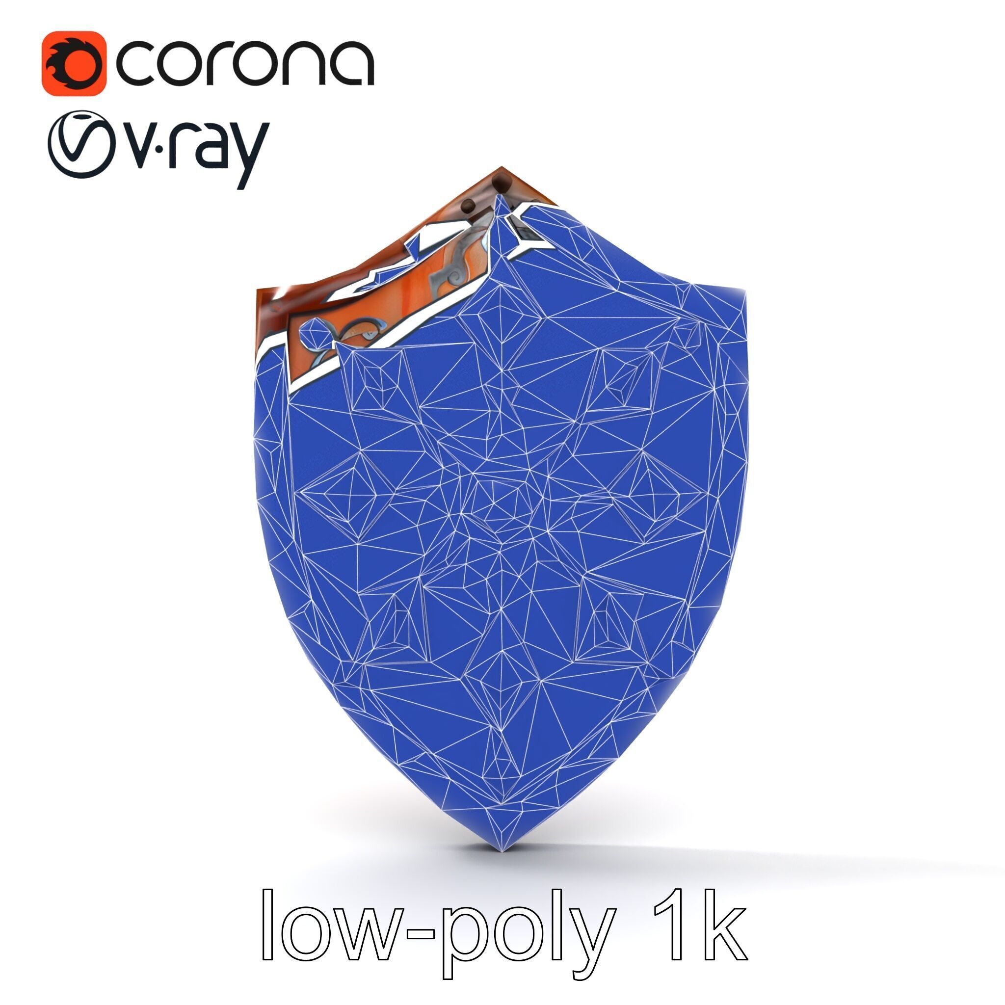 Enchanted Celestial Iron Shield model pack Low-poly 3D model_28