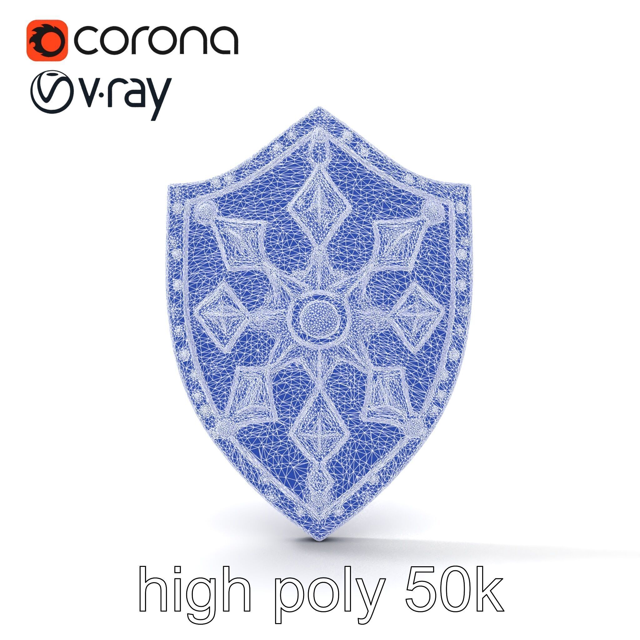 Enchanted Celestial Iron Shield model pack Low-poly 3D model_25