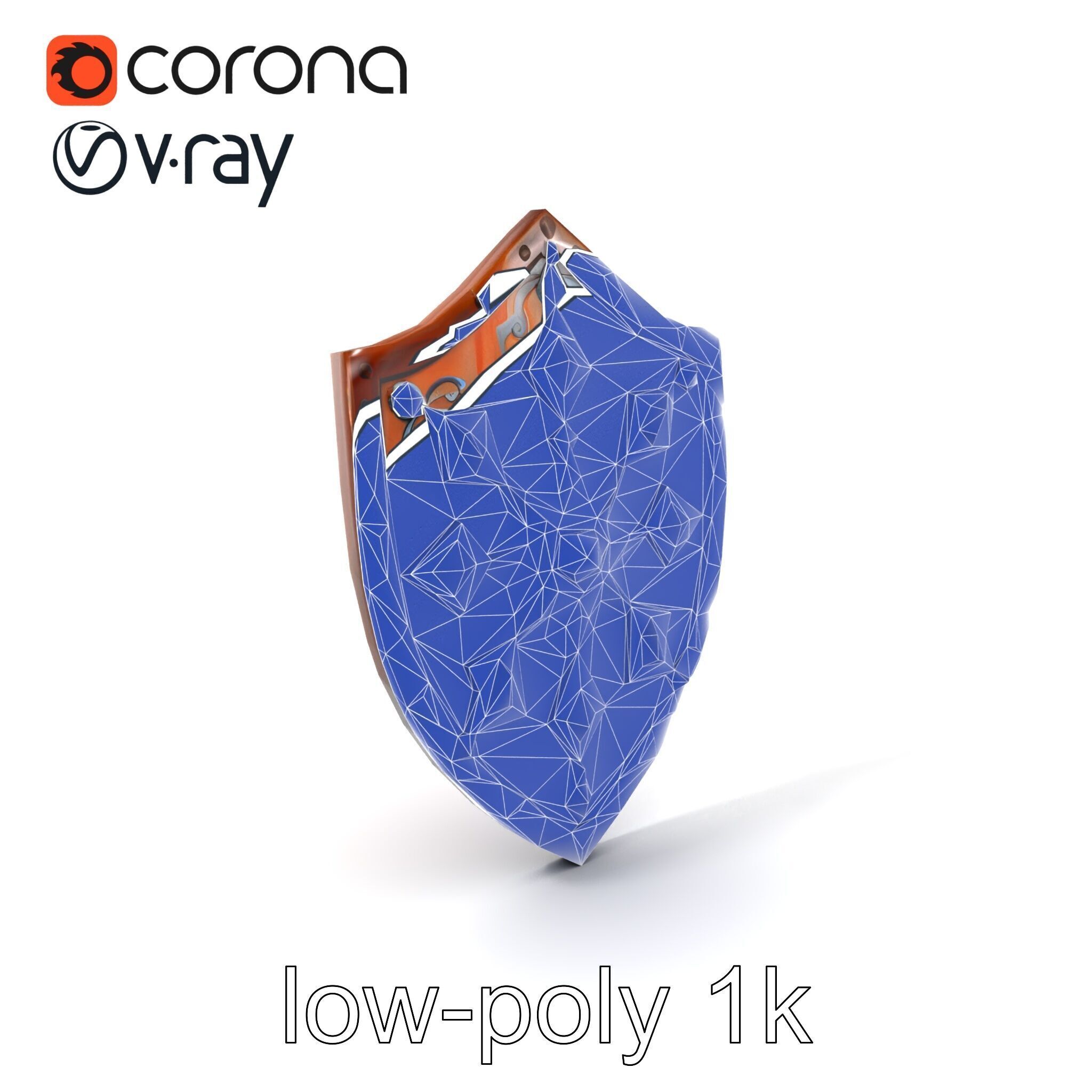 Enchanted Celestial Iron Shield model pack Low-poly 3D model_7