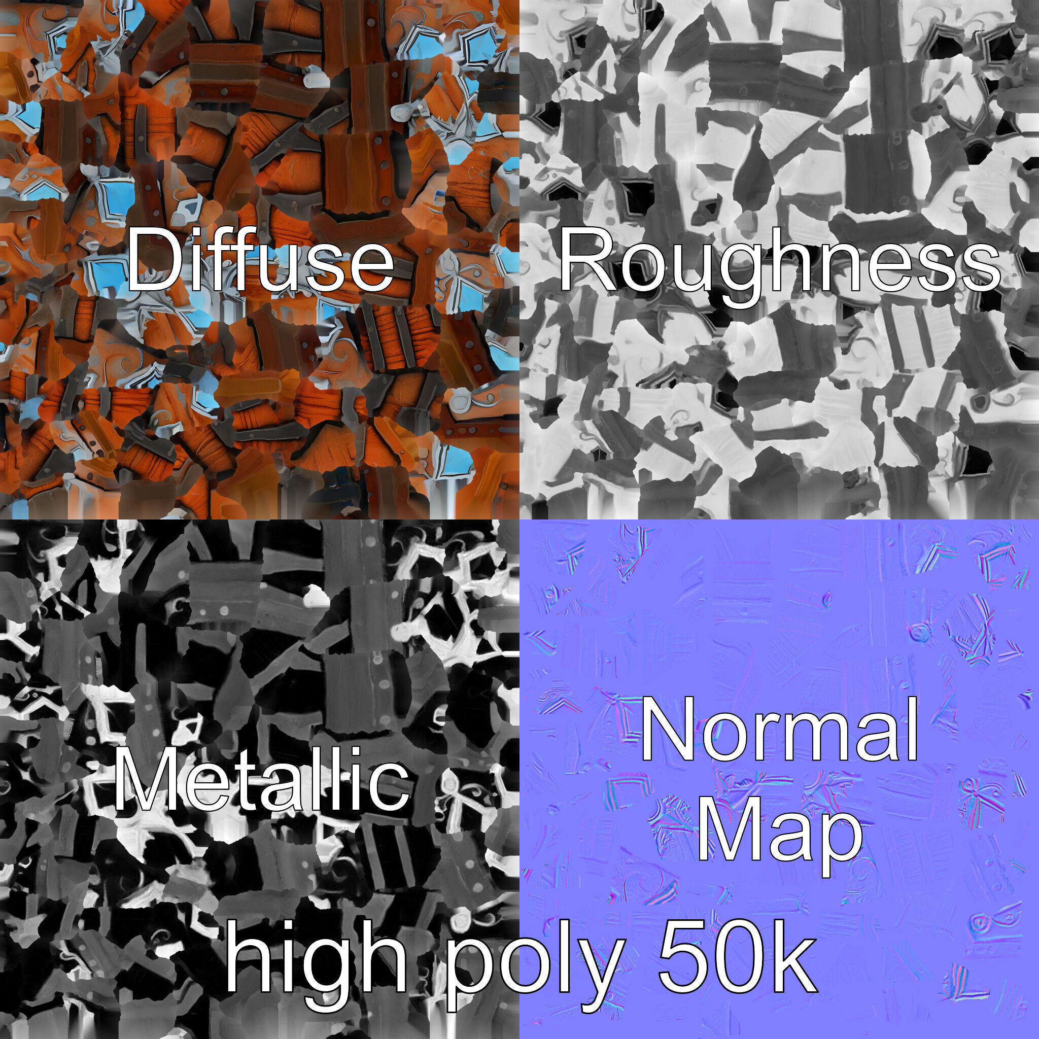 Enchanted Celestial Iron Shield model pack Low-poly 3D model_3