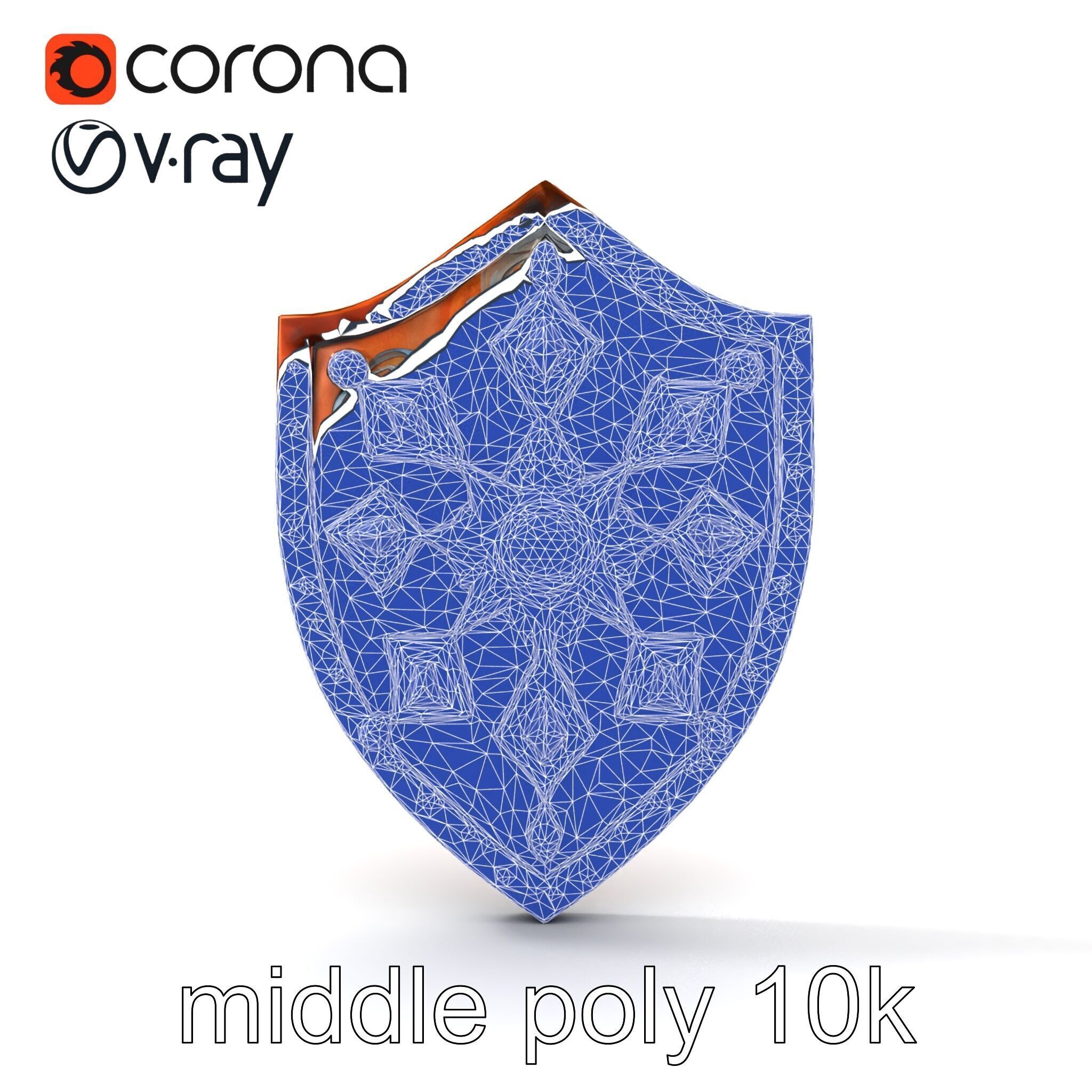 Enchanted Celestial Iron Shield model pack Low-poly 3D model_32