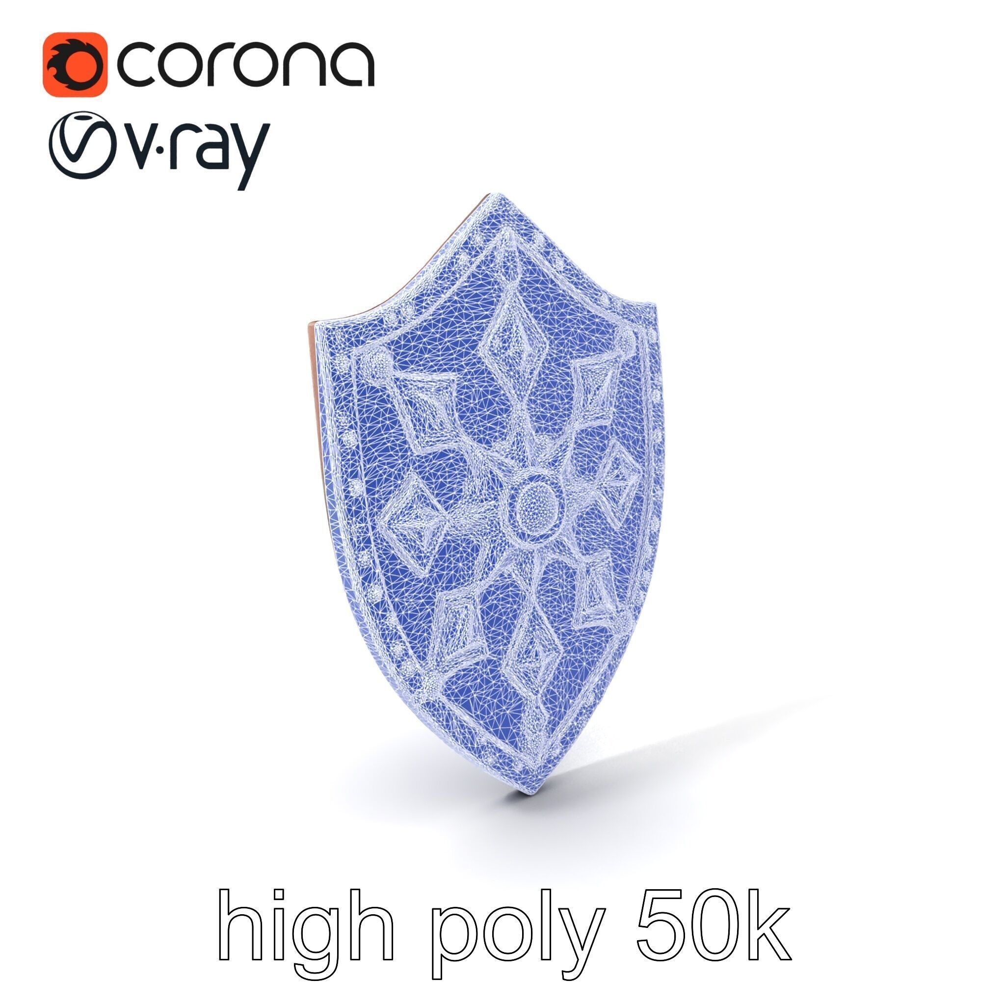 Enchanted Celestial Iron Shield model pack Low-poly 3D model_10