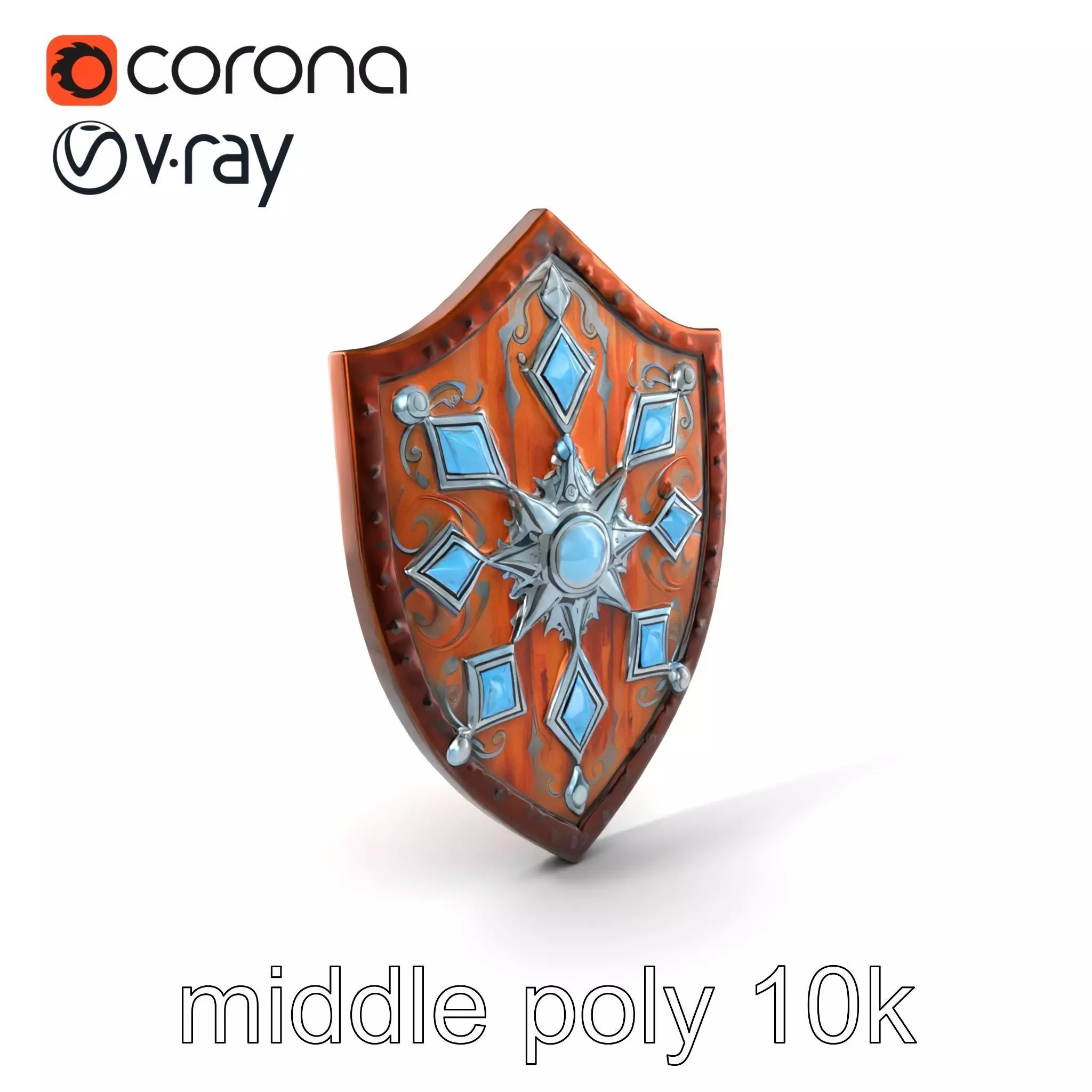Enchanted Celestial Iron Shield model pack Low-poly 3D model_0