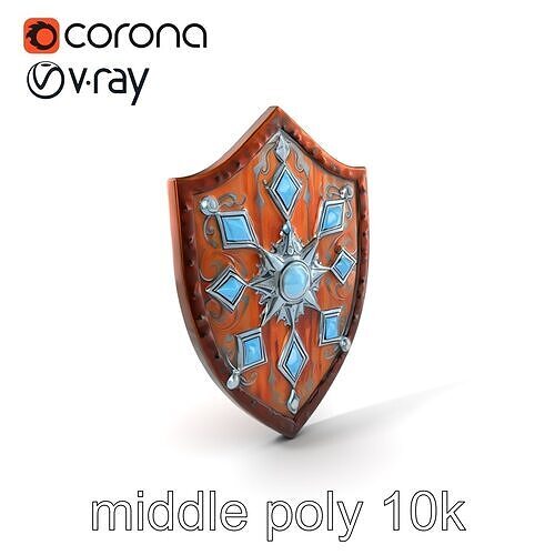 Enchanted Celestial Iron Shield model pack Low-poly 3D model