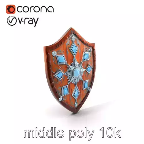 Enchanted Celestial Iron Shield model pack Low-poly 3D model