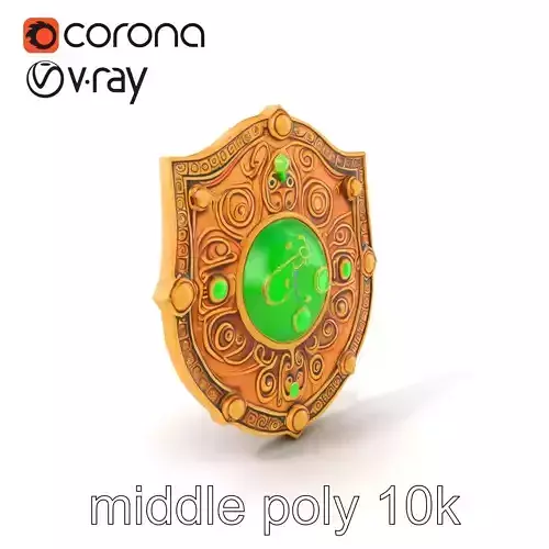 Mystic Gold Shield Glowing Jade Motifs model pack Texture