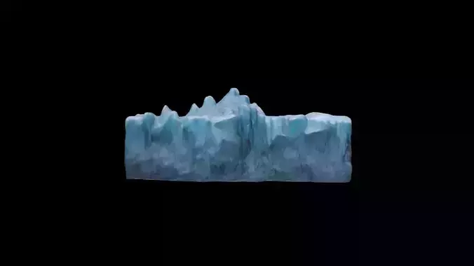  3d Render Holographic Glacier Barrier