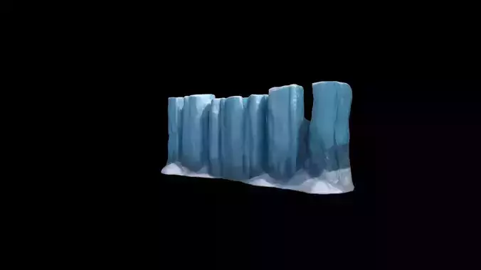  3d Render Holographic Glacier Barrier