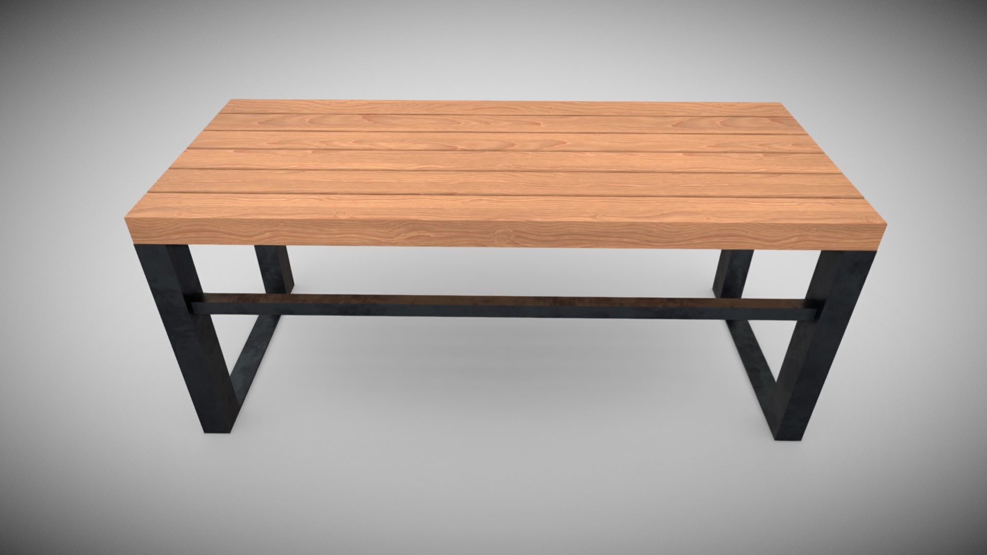 Sumple Bench Low-poly 3D model_2