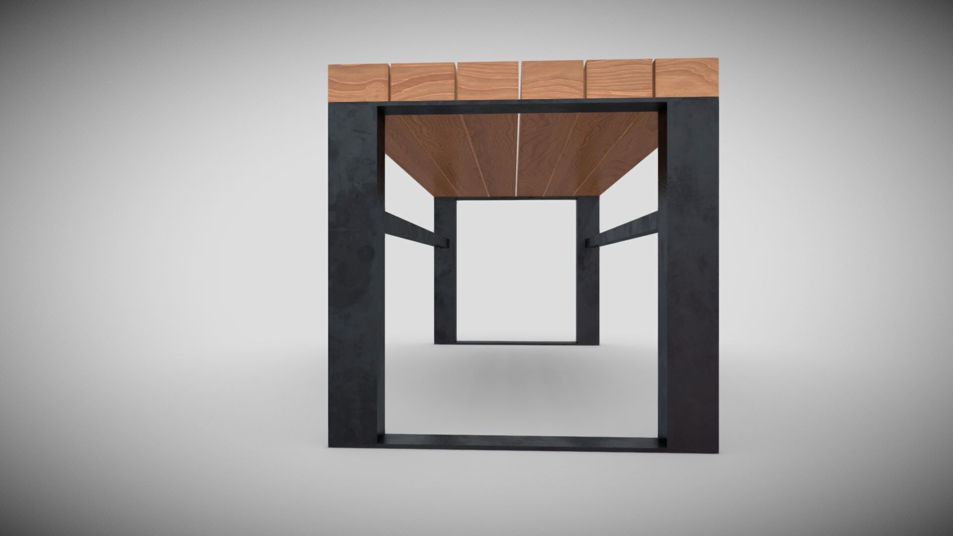 Sumple Bench Low-poly 3D model_4