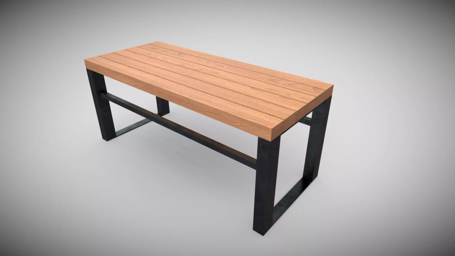 Sumple Bench Low-poly 3D model_0