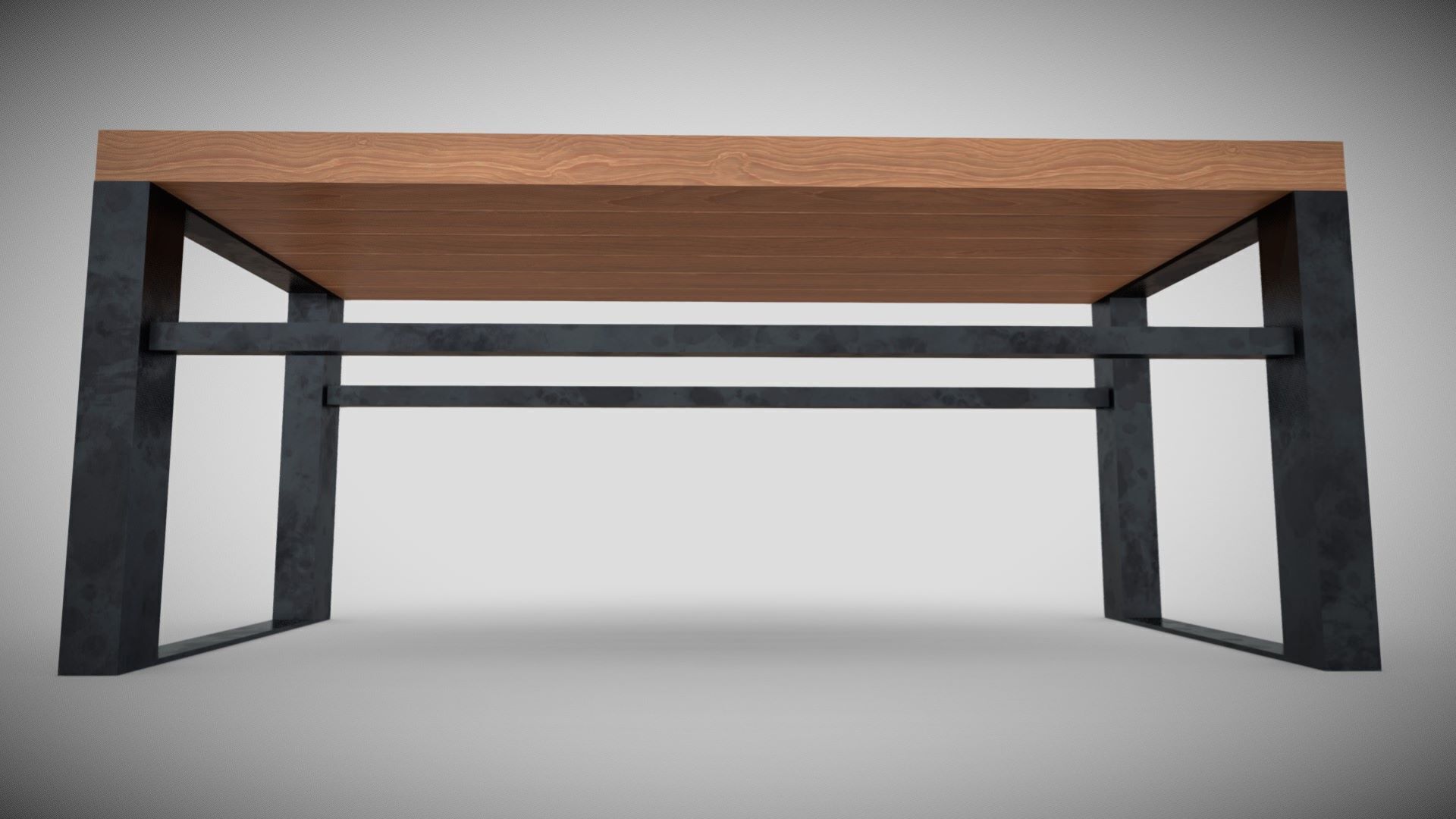 Sumple Bench Low-poly 3D model_3