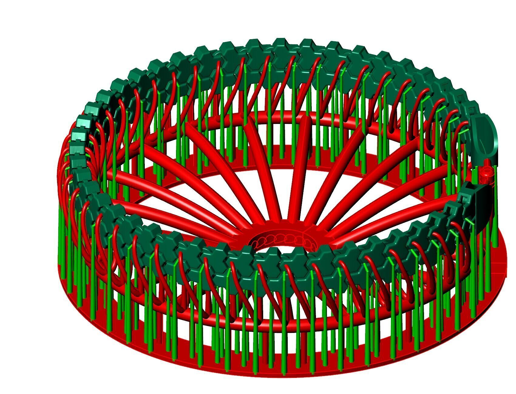8MM  2 Row Armor Spiral Full Bracelet ready to print 3D print model_3