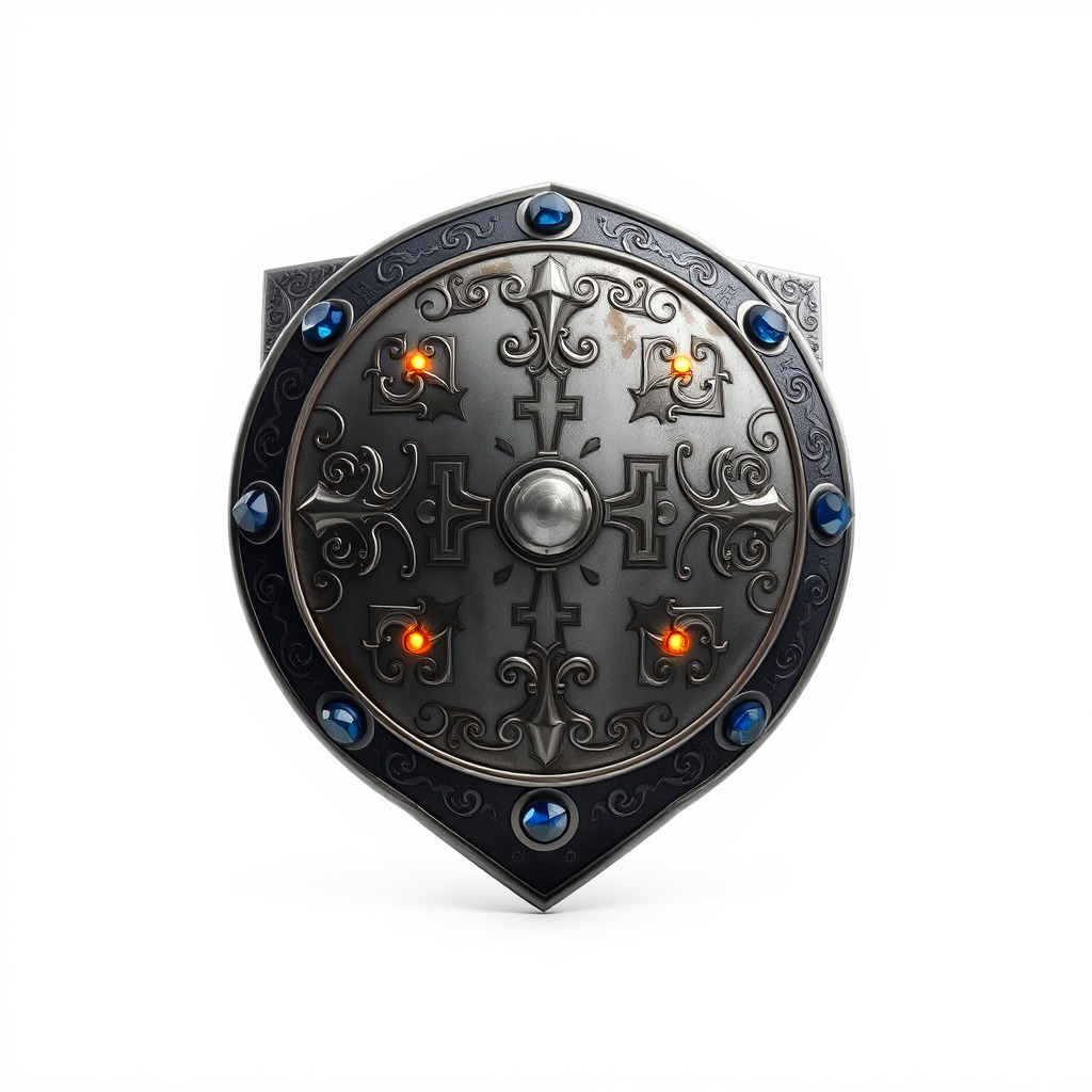 Medieval Glowing Glyph Shield model pack Low-poly 3D model_4