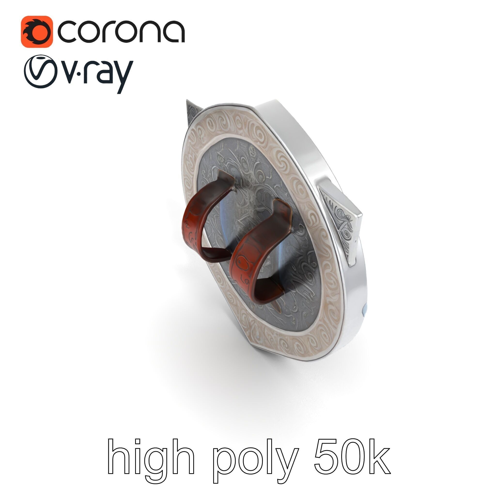 Medieval Glowing Glyph Shield model pack Low-poly 3D model_25