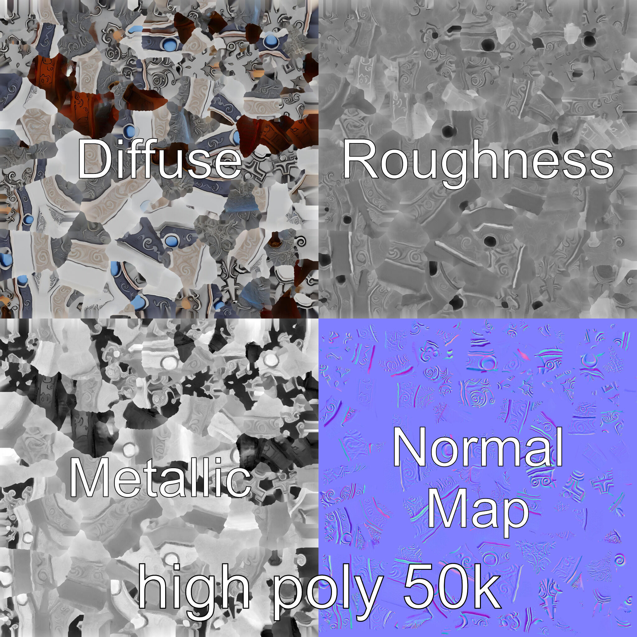 Medieval Glowing Glyph Shield model pack Low-poly 3D model_3