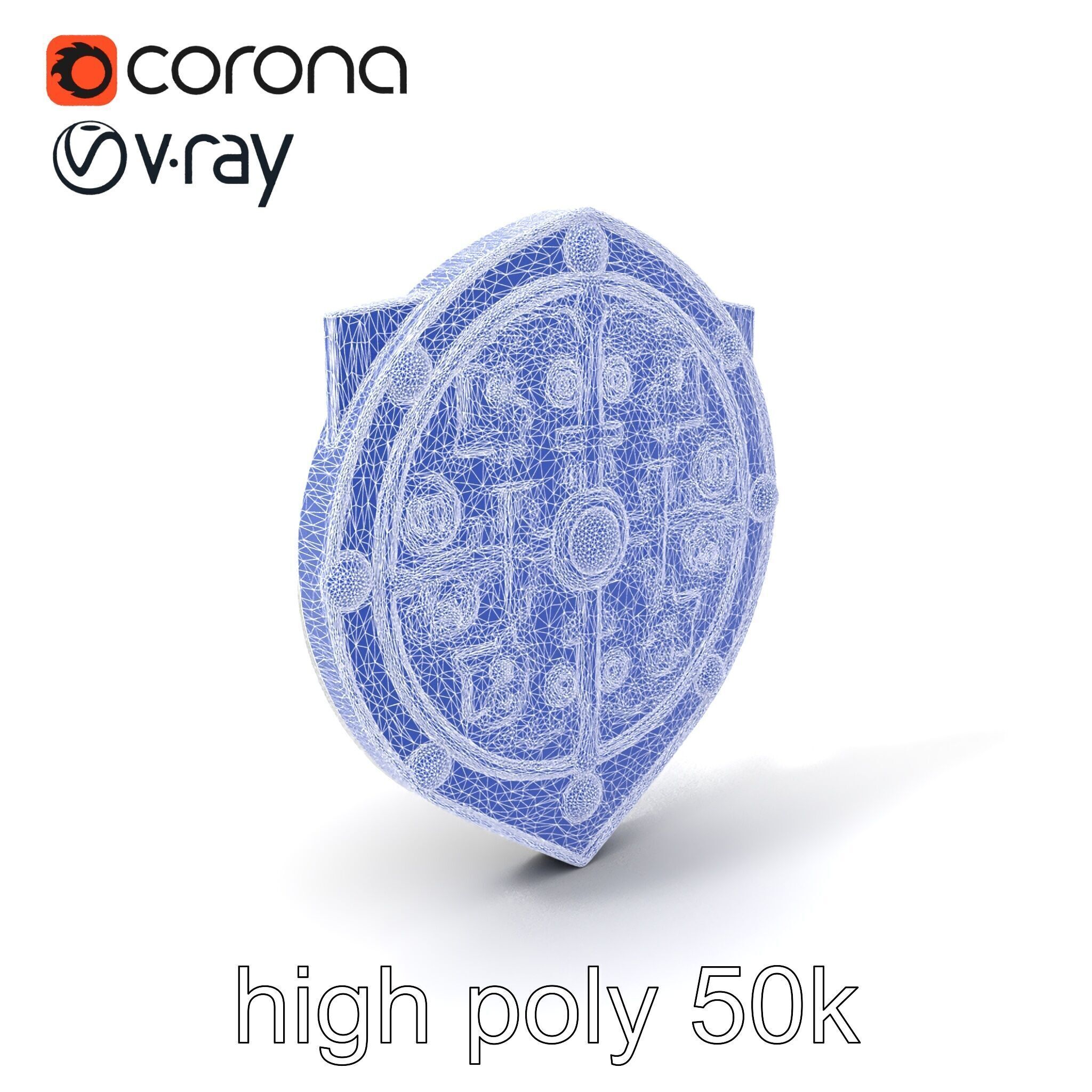 Medieval Glowing Glyph Shield model pack Low-poly 3D model_10