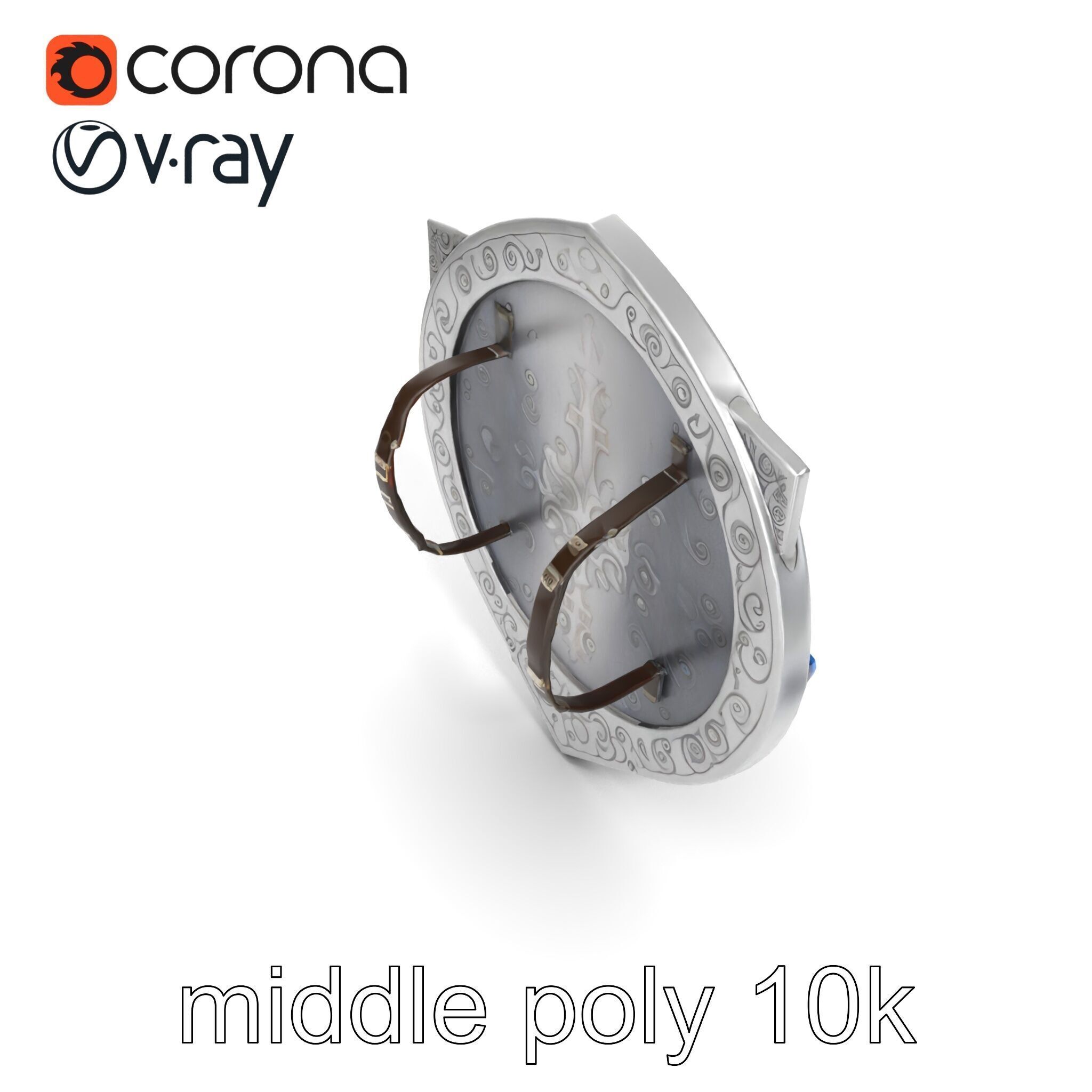 Medieval Glowing Glyph Shield model pack Low-poly 3D model_12