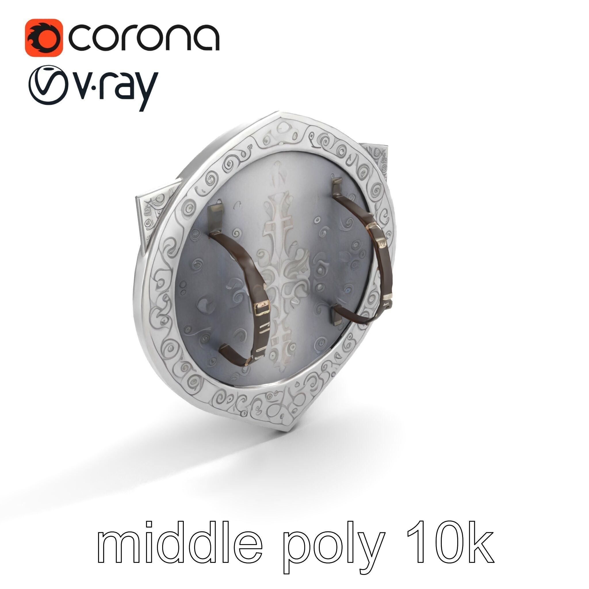 Medieval Glowing Glyph Shield model pack Low-poly 3D model_8