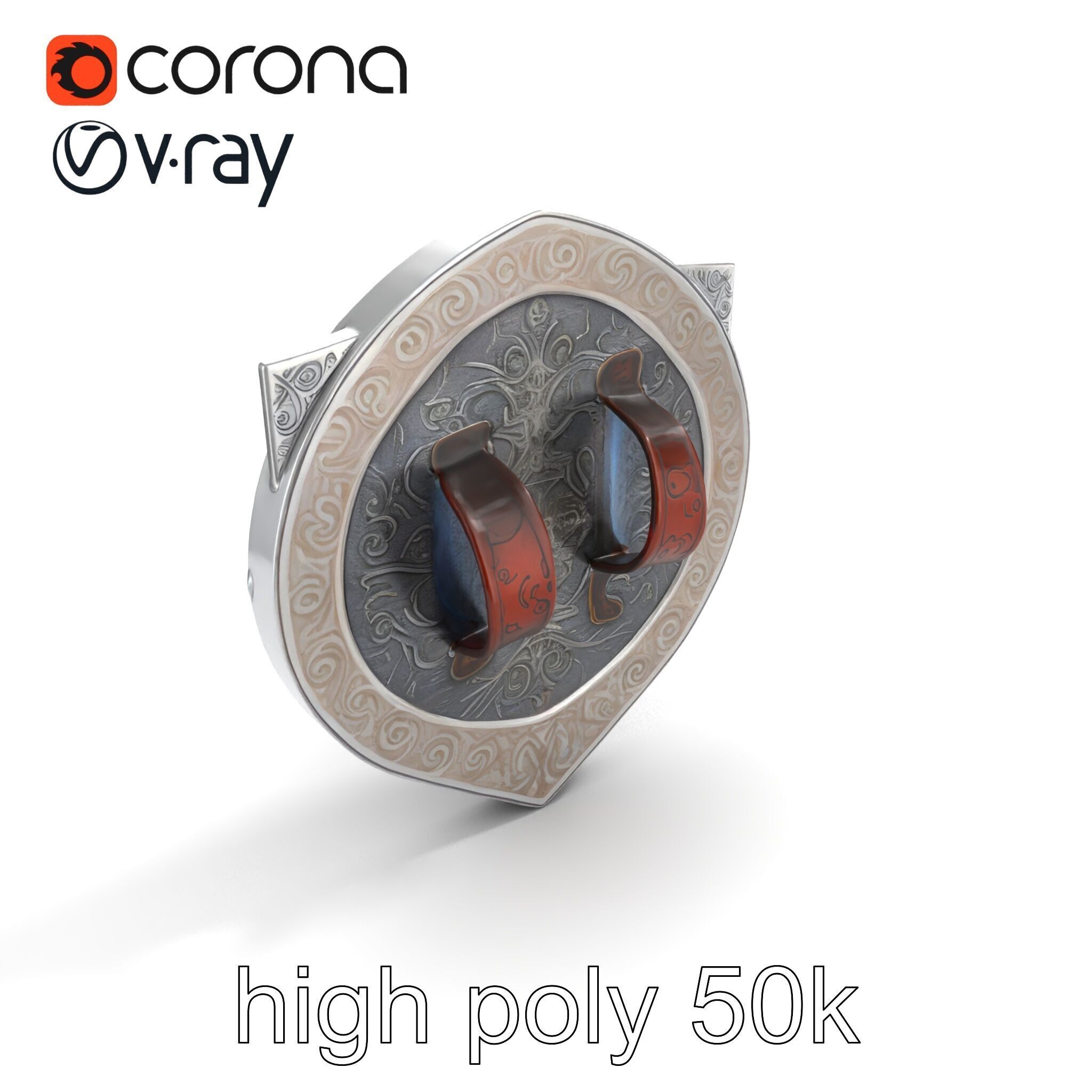 Medieval Glowing Glyph Shield model pack Low-poly 3D model_23