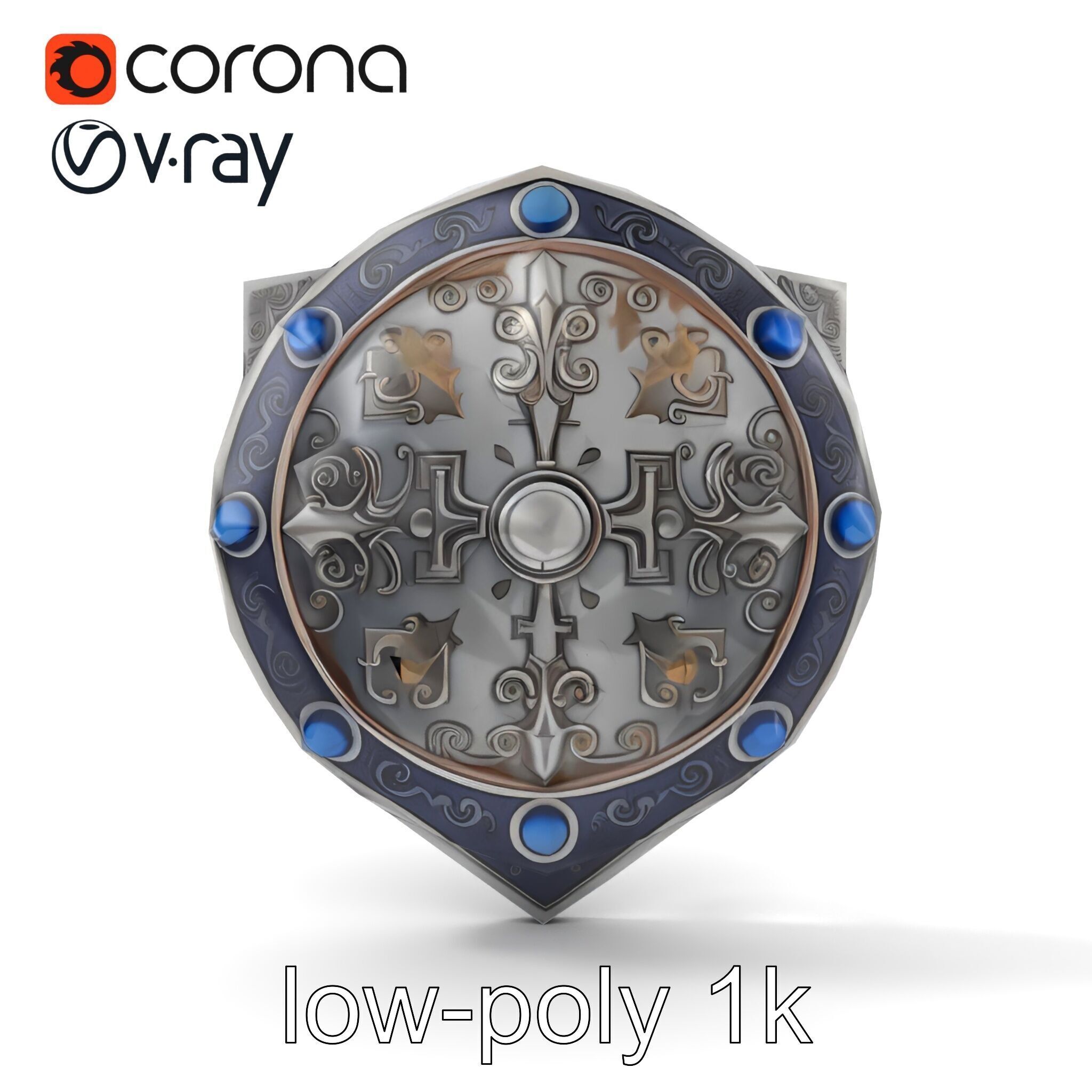 Medieval Glowing Glyph Shield model pack Low-poly 3D model_18