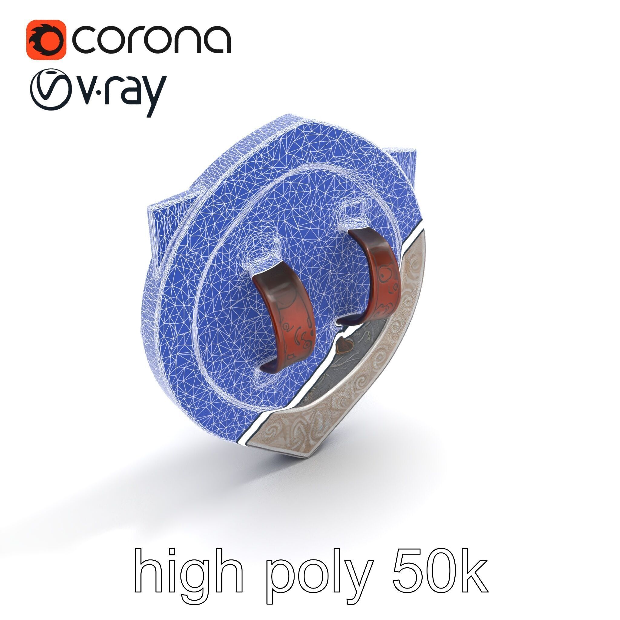 Medieval Glowing Glyph Shield model pack Low-poly 3D model_13