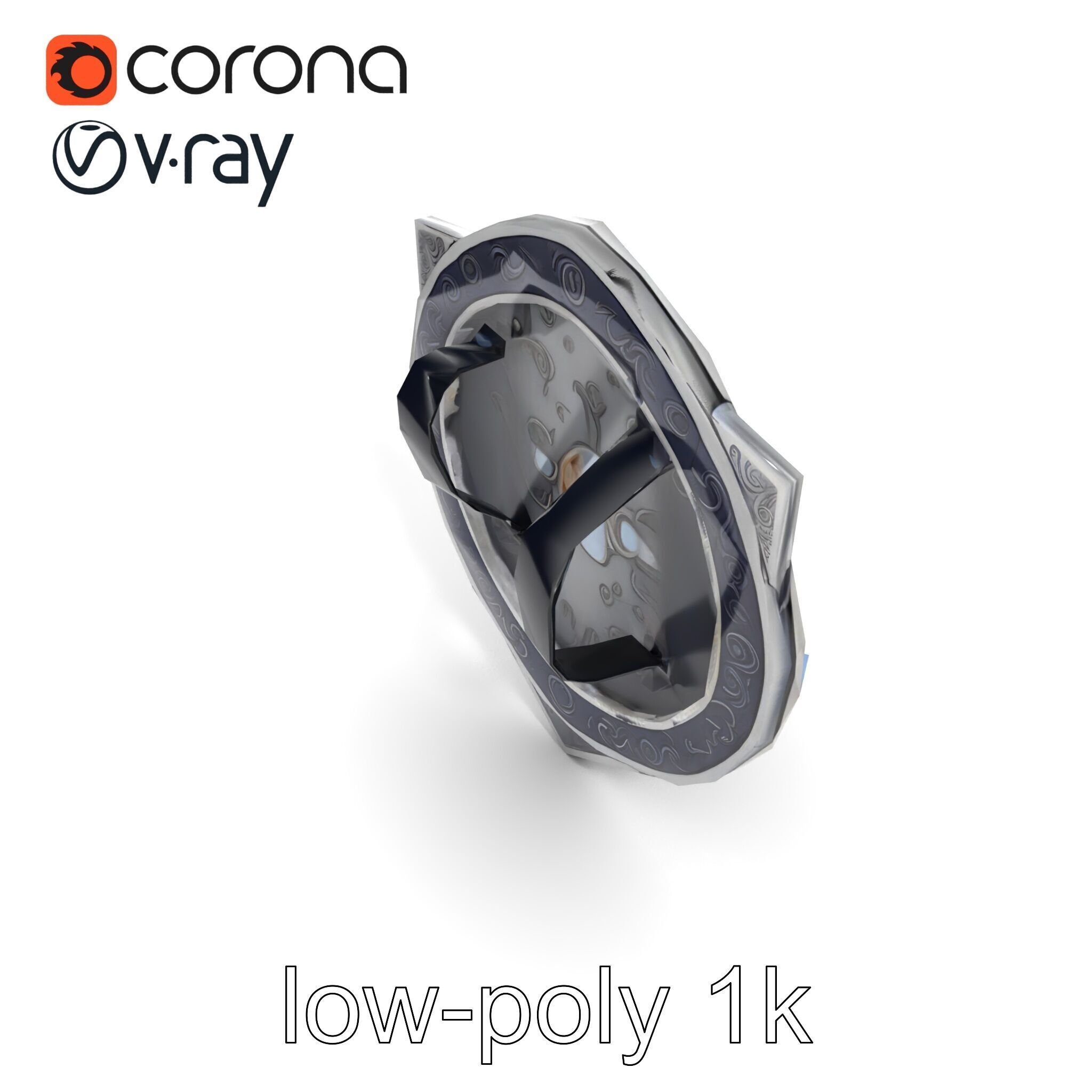 Medieval Glowing Glyph Shield model pack Low-poly 3D model_15