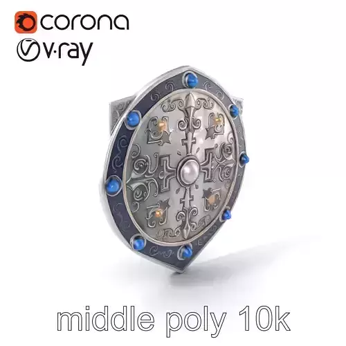 Medieval Glowing Glyph Shield model pack Low-poly 3D model