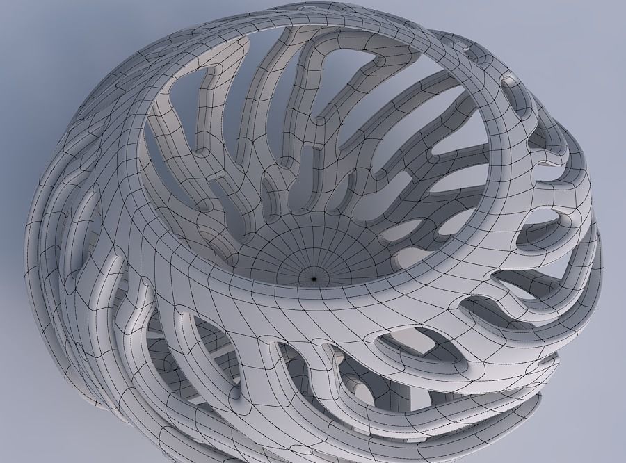 Bowl with twisted smooth cuts twisted and squeezed 3D print model_6